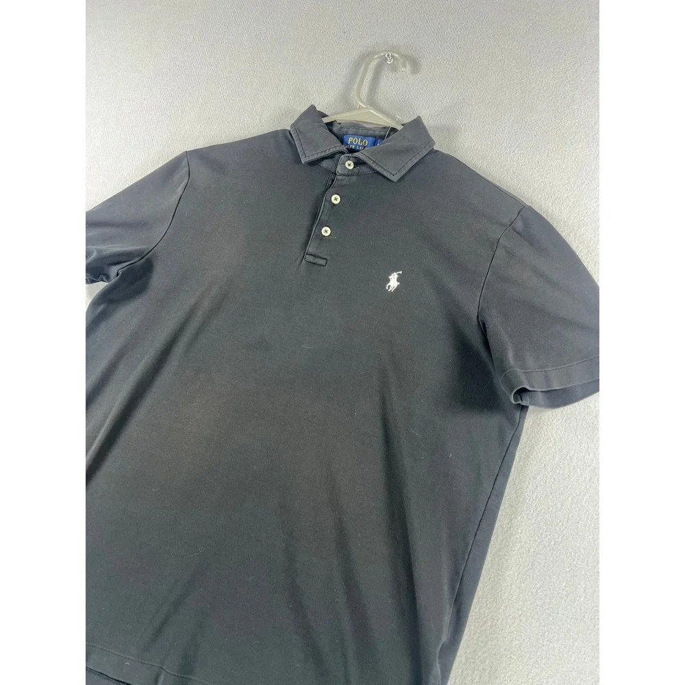 Polo Ralph Lauren Black Pima Soft Touch White Pony Mens Size Large Preppy